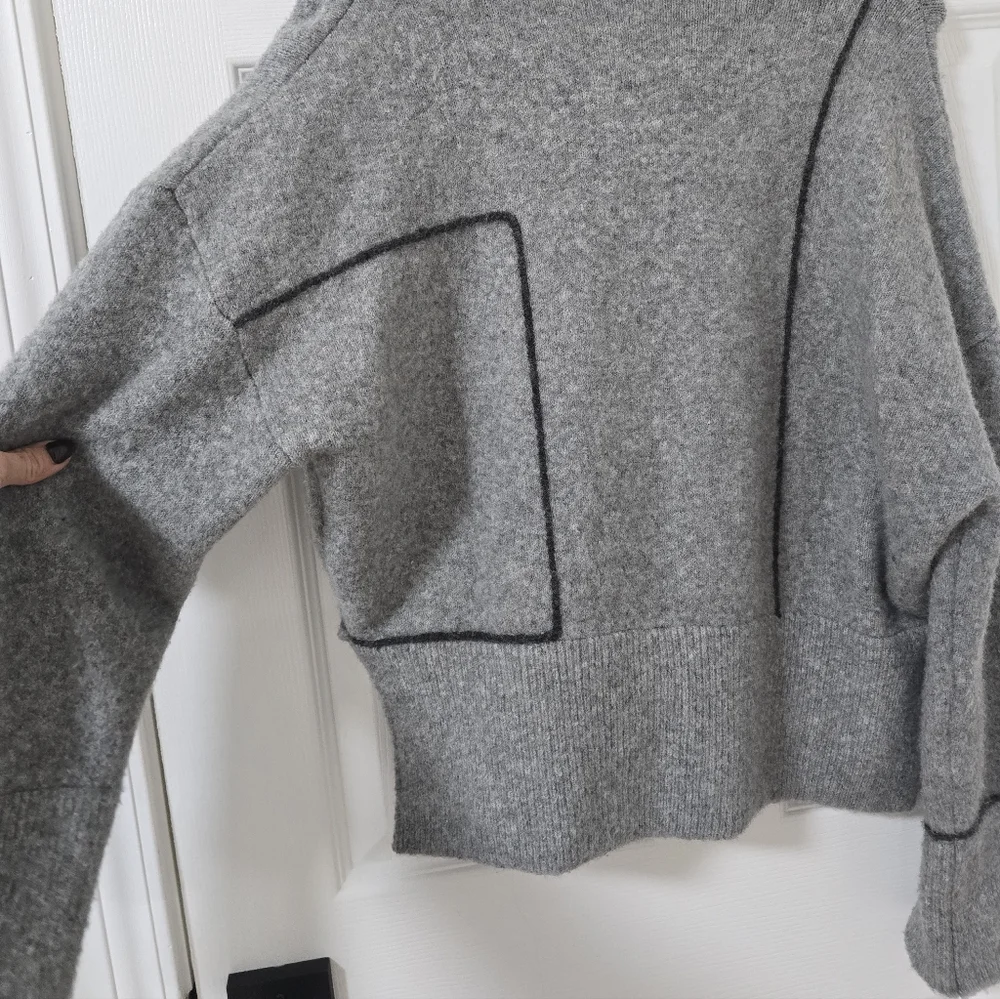 Zara Gray Turtleneck Oversized Sweater Size S - Picture 5 of 6